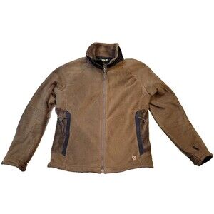 Mountain Hardwear, womens, brown, deep pile fleece full zip-up jacket small p